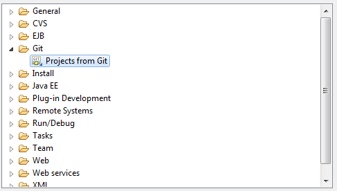 EGit Projects From Git